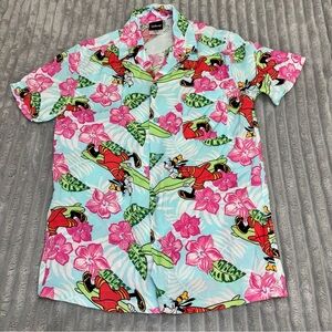 Disney's Goofy‎ Resort Allover Print Woven Button-Down Shirt men’s size S